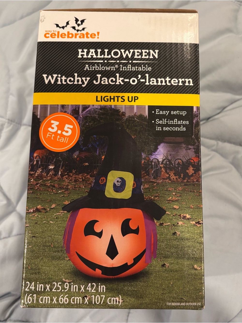 Way To Celebrate Halloween Witchy Jack-O'-Lantern Airblown Inflatable 3.5 Ft